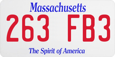 MA license plate 263FB3