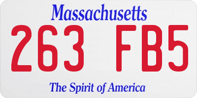 MA license plate 263FB5