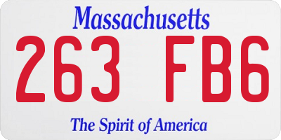 MA license plate 263FB6