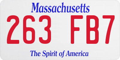 MA license plate 263FB7