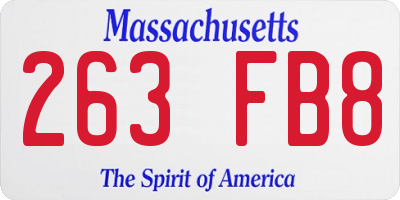 MA license plate 263FB8