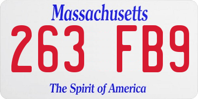 MA license plate 263FB9