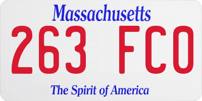 MA license plate 263FC0