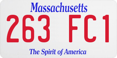 MA license plate 263FC1