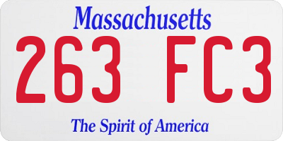 MA license plate 263FC3