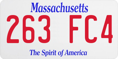 MA license plate 263FC4