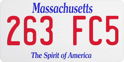 MA license plate 263FC5