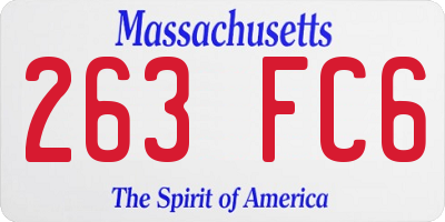 MA license plate 263FC6