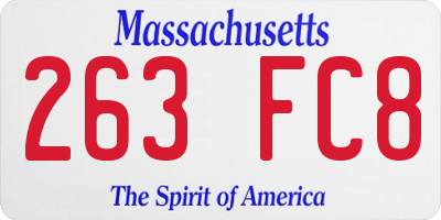 MA license plate 263FC8