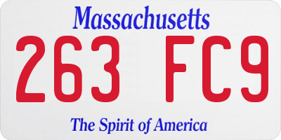 MA license plate 263FC9