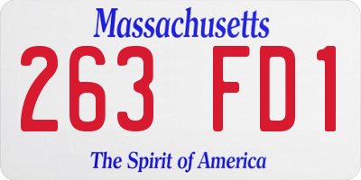 MA license plate 263FD1