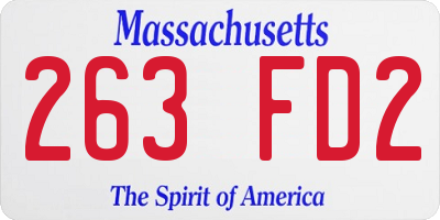 MA license plate 263FD2