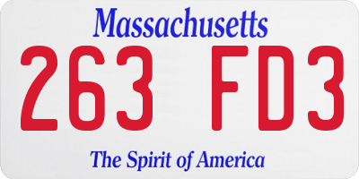 MA license plate 263FD3