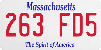 MA license plate 263FD5