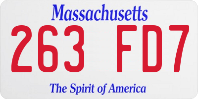 MA license plate 263FD7