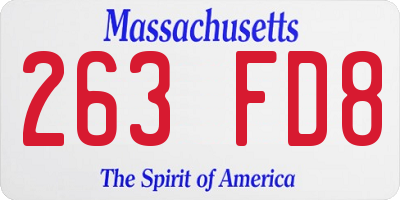 MA license plate 263FD8