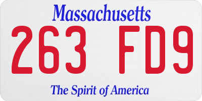MA license plate 263FD9