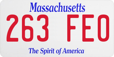 MA license plate 263FE0