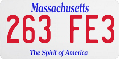 MA license plate 263FE3