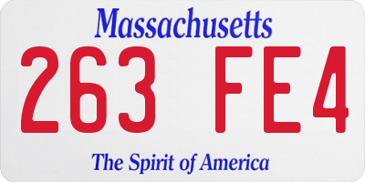 MA license plate 263FE4