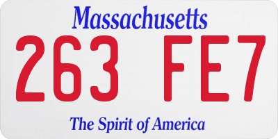 MA license plate 263FE7
