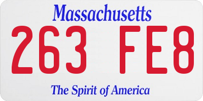 MA license plate 263FE8