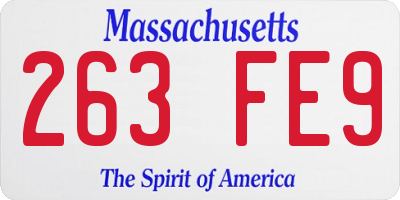 MA license plate 263FE9