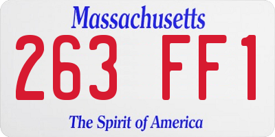 MA license plate 263FF1