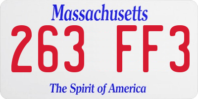 MA license plate 263FF3