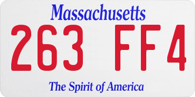 MA license plate 263FF4