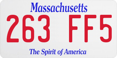 MA license plate 263FF5