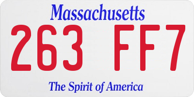 MA license plate 263FF7