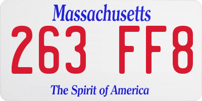 MA license plate 263FF8
