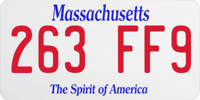 MA license plate 263FF9