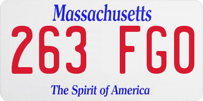 MA license plate 263FG0