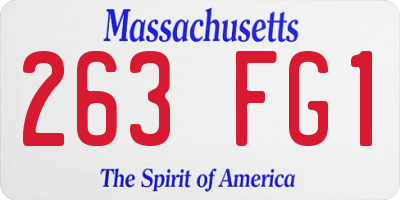 MA license plate 263FG1