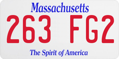 MA license plate 263FG2