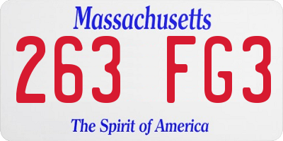 MA license plate 263FG3