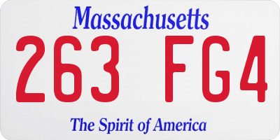 MA license plate 263FG4