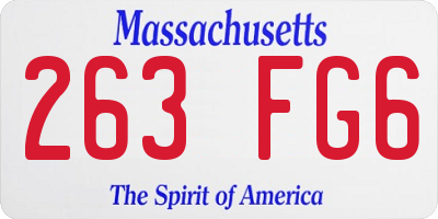 MA license plate 263FG6