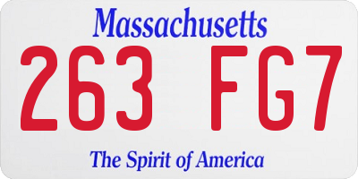 MA license plate 263FG7