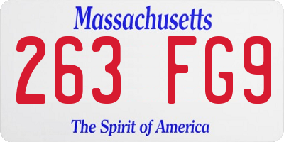 MA license plate 263FG9