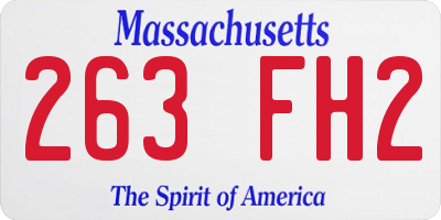 MA license plate 263FH2