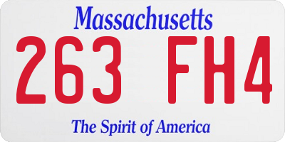 MA license plate 263FH4