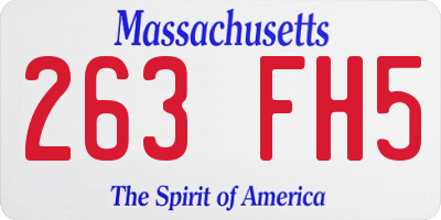 MA license plate 263FH5