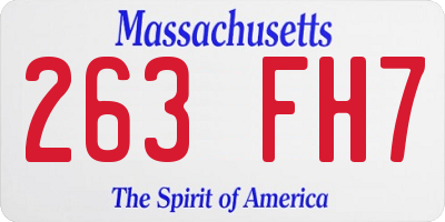 MA license plate 263FH7