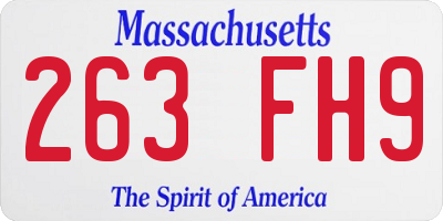 MA license plate 263FH9