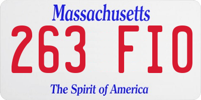 MA license plate 263FI0