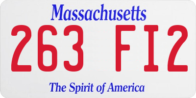 MA license plate 263FI2