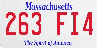 MA license plate 263FI4